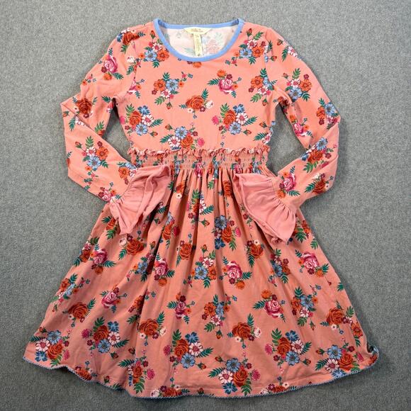 Matilda Jane Other - Matilda Jane Girls Size 10 Lots to Learn Dress Pink Floral Ruffle Elastic Waist